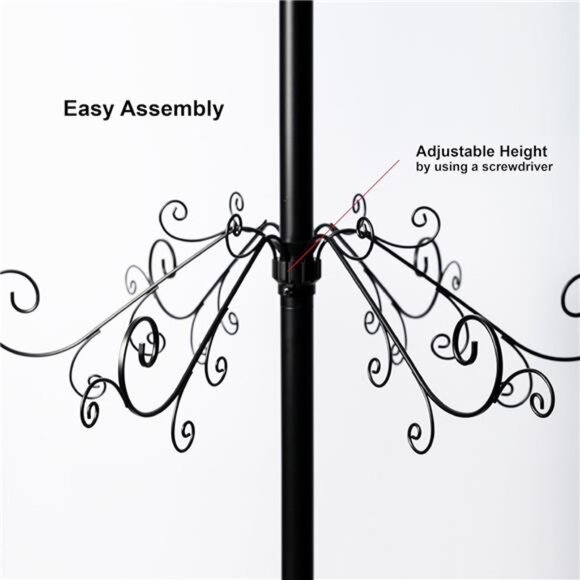 6.5 Ft Wrought Iron Christmas Tree Ornament Display Stand Metal Holder Hanger - Picture 4 of 7